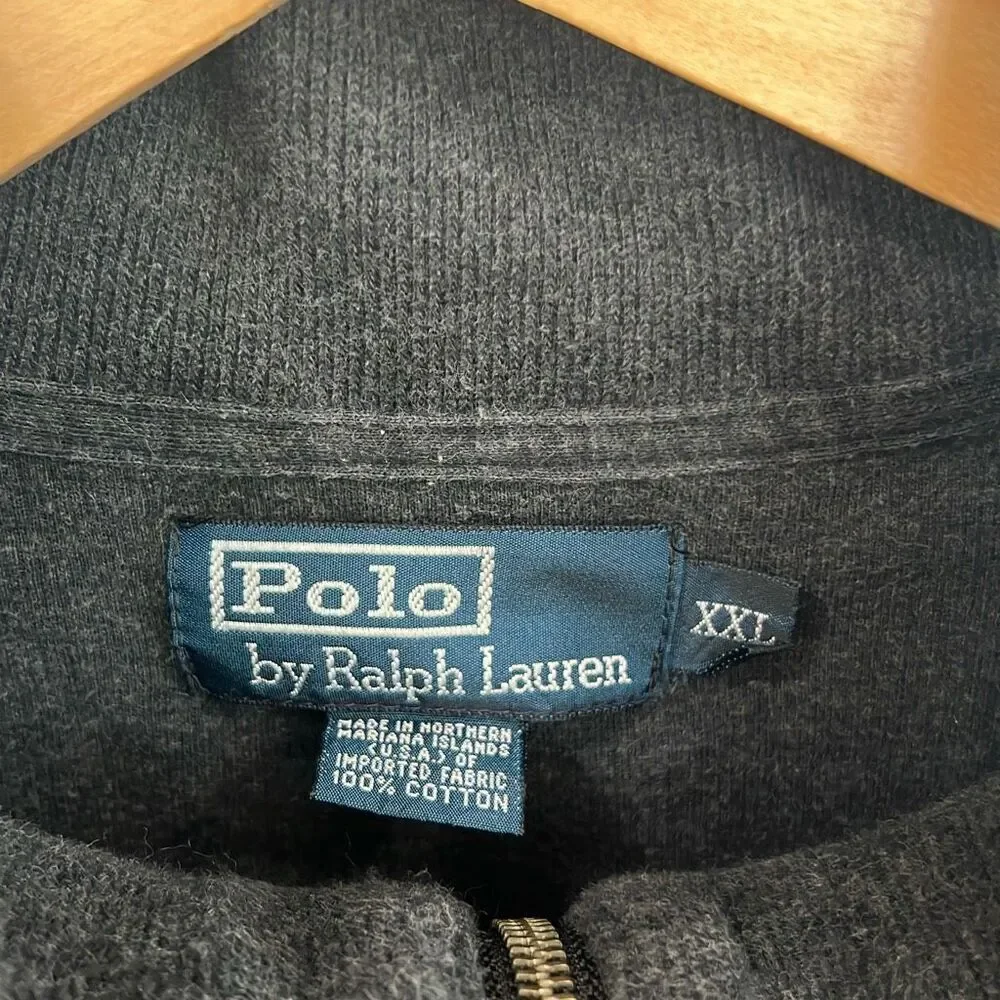 Polo Ralph Lauren XXL gray 1/4 zip cotton sweater